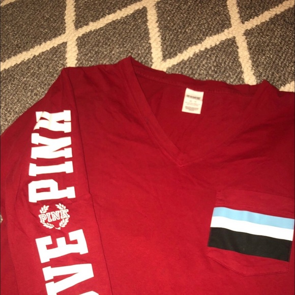 PINK Long-sleeve V-Neck Tee - Picture 7 of 7